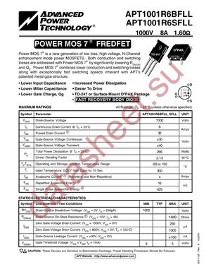 APT1001R6BFLLG datasheet  